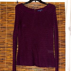 Plum American Eagle loose knit Sweater with zipper!
